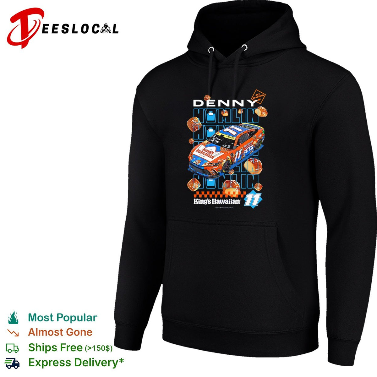 Denny Hamlin Joe Gibbs Racing NASCAR King’s Hawaiian Soft Pretzel Bites 11 shirt