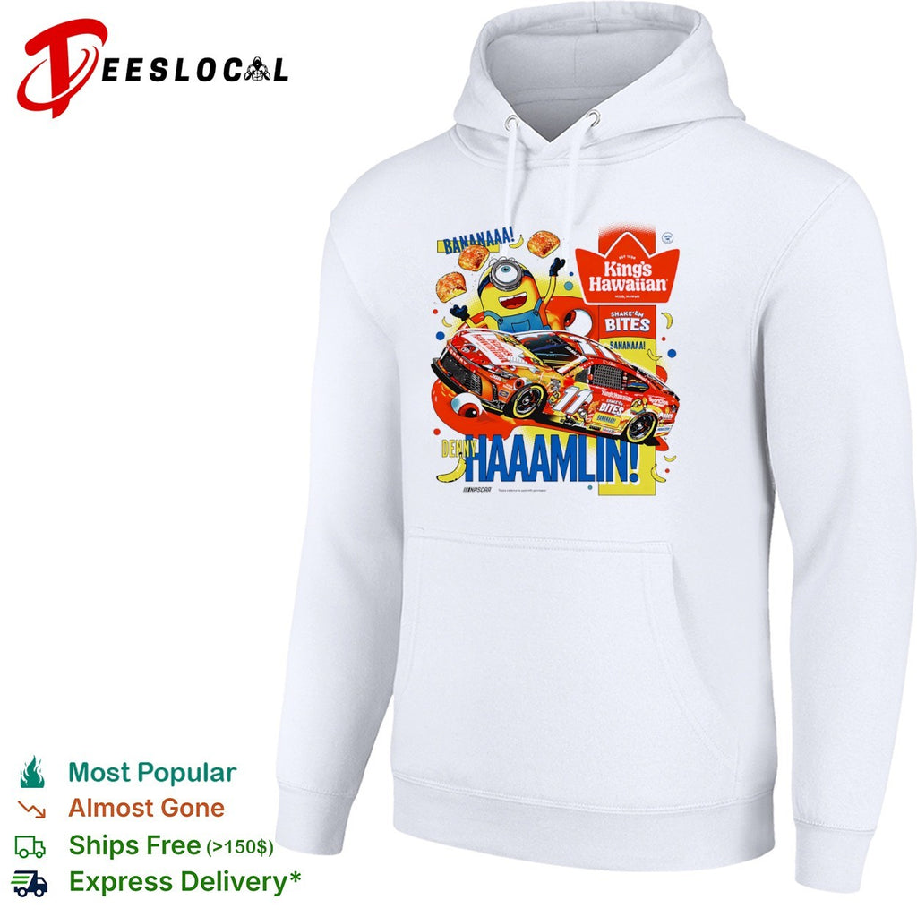 Denny Hamlin Joe Gibbs Racing NASCAR Minions King’s Hawaiian Bananaaa Shake’em Bites shirt