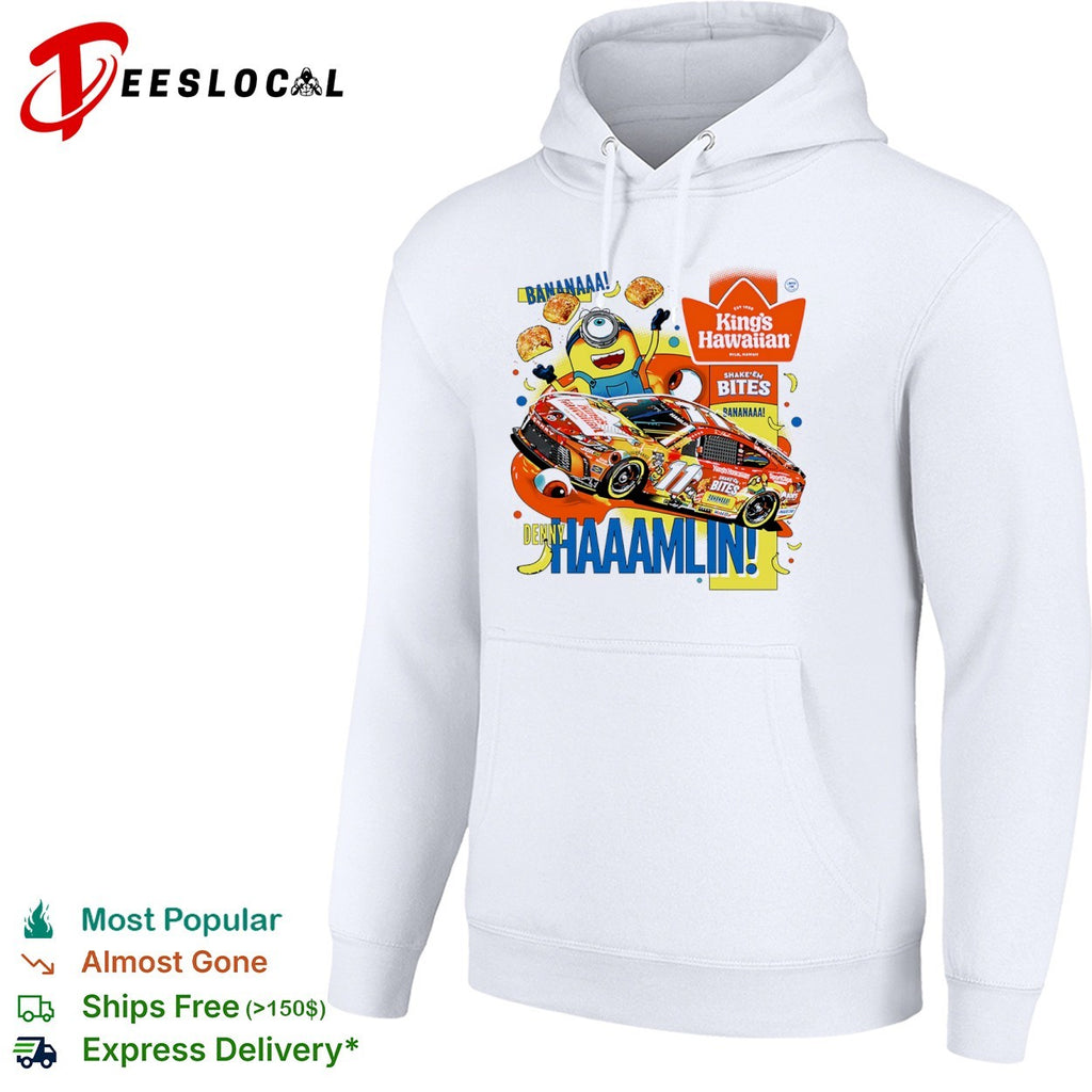 Denny Hamlin Joe Gibbs Racing NASCAR Minions King’s Hawaiian Shake’em Bites shirt