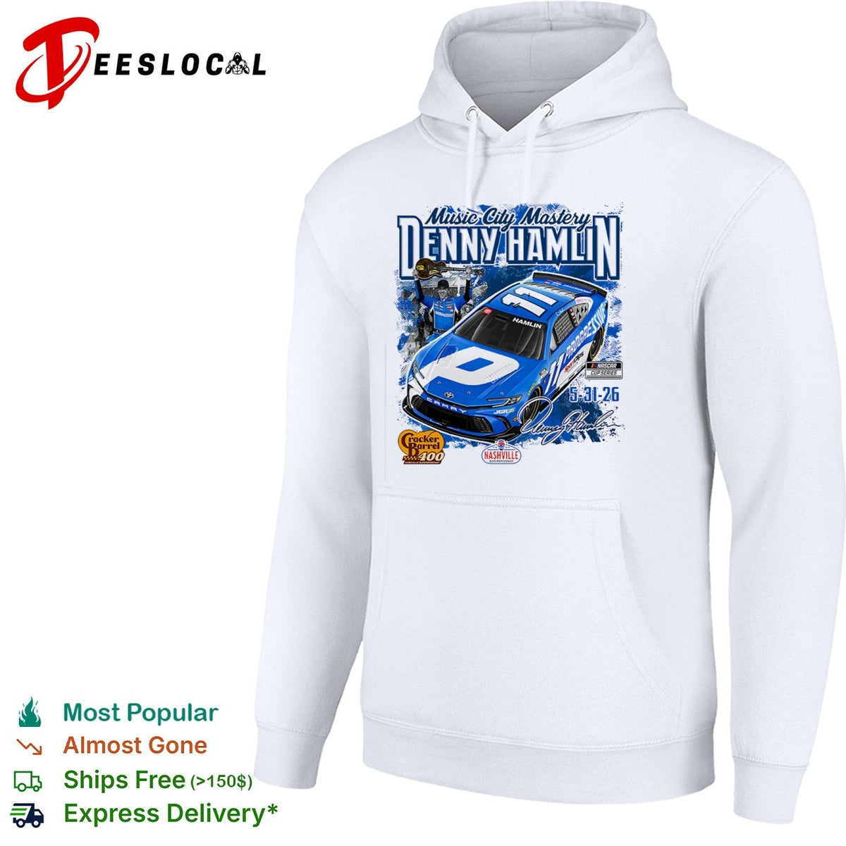 Denny Hamlin Joe Gibbs Racing Nashville Superspeedway Music City Mastery 2026 shirt