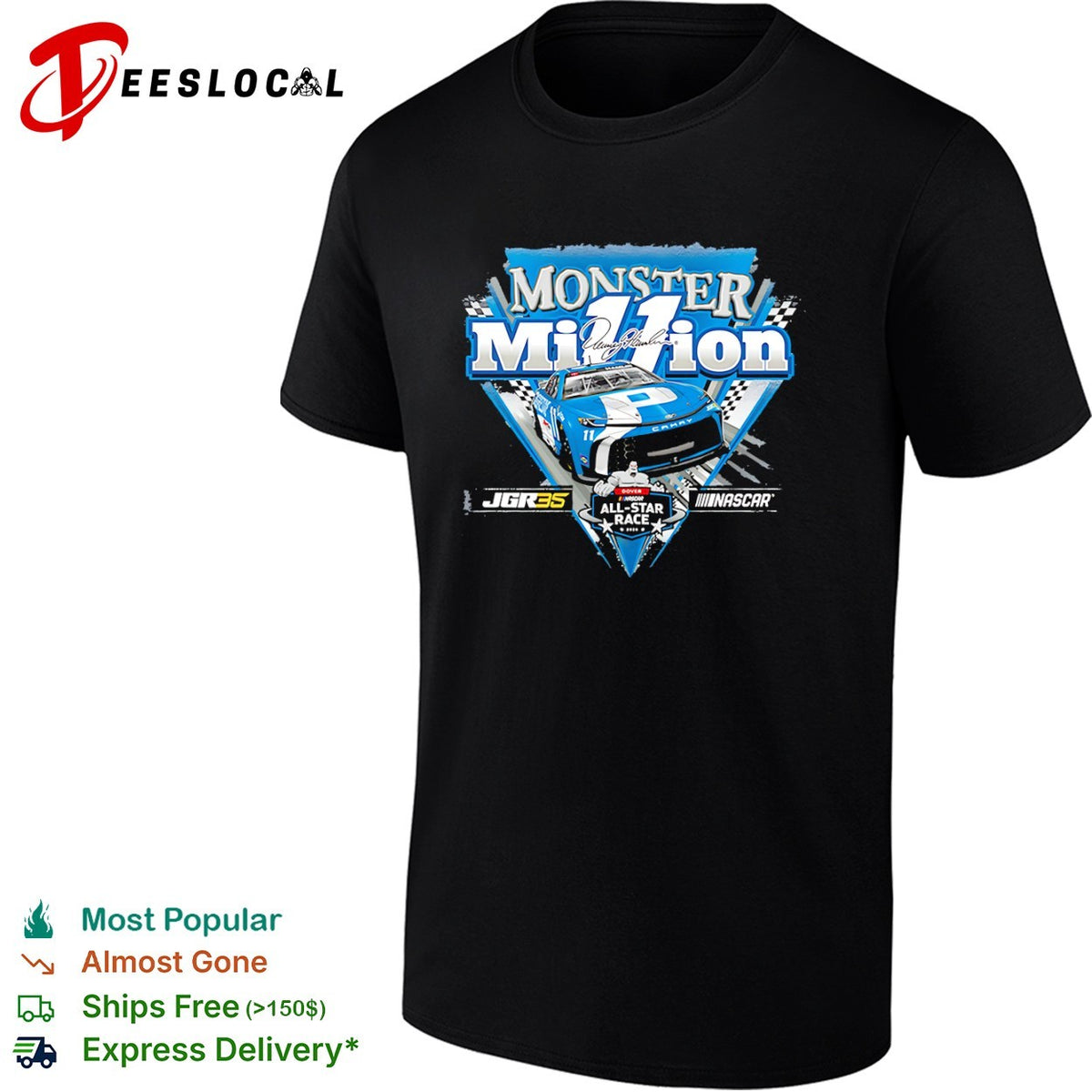 Denny Hamlin Monster Million NASCAR Dover All Star Race 2024 JGR35 Toyota Camry shirt