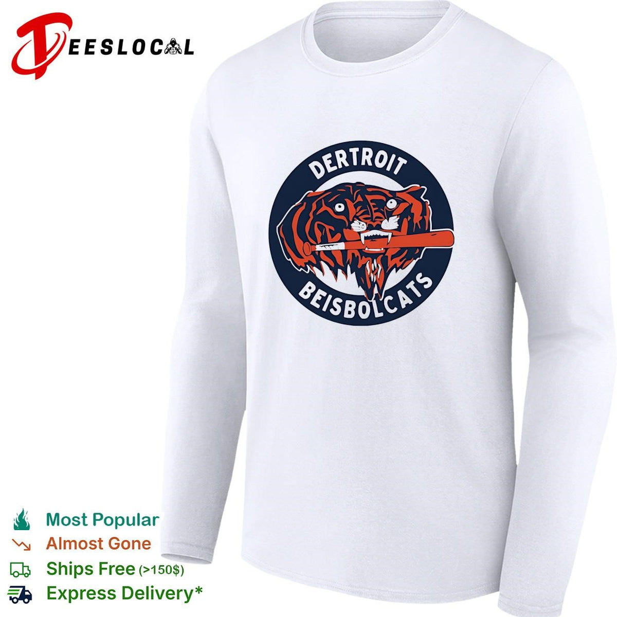 Dertroit Beisbolcats Detroit Tigers baseball parody funny shirt