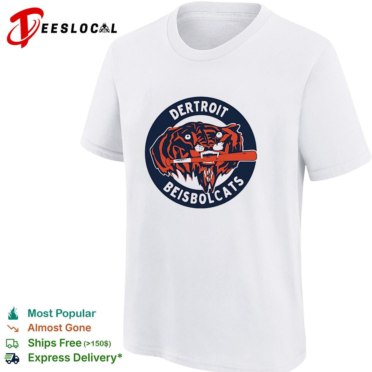 Dertroit Beisbolcats Detroit Tigers baseball parody funny shirt