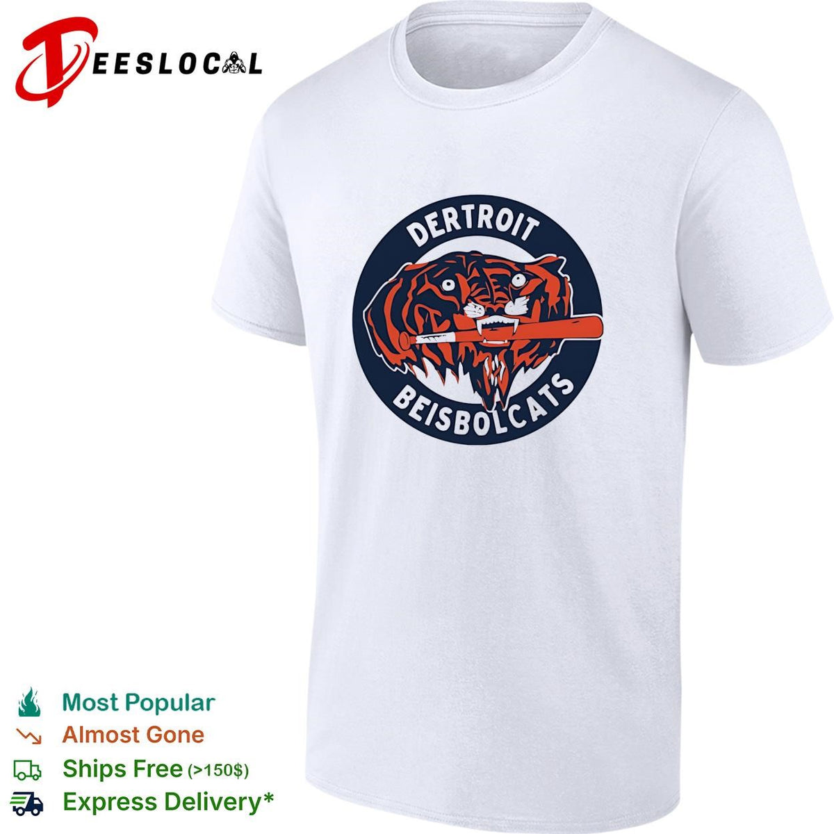 Dertroit Beisbolcats Detroit Tigers baseball parody funny shirt