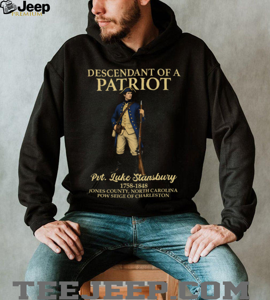 Descendant of a Patriot Pvt. Luke Stansbury Revolutionary War Custom T shirt