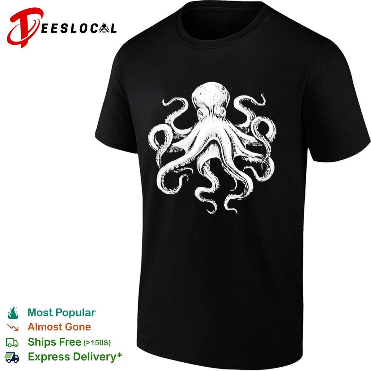 Detailed Kraken Tentacle Marine Life Animal shirt