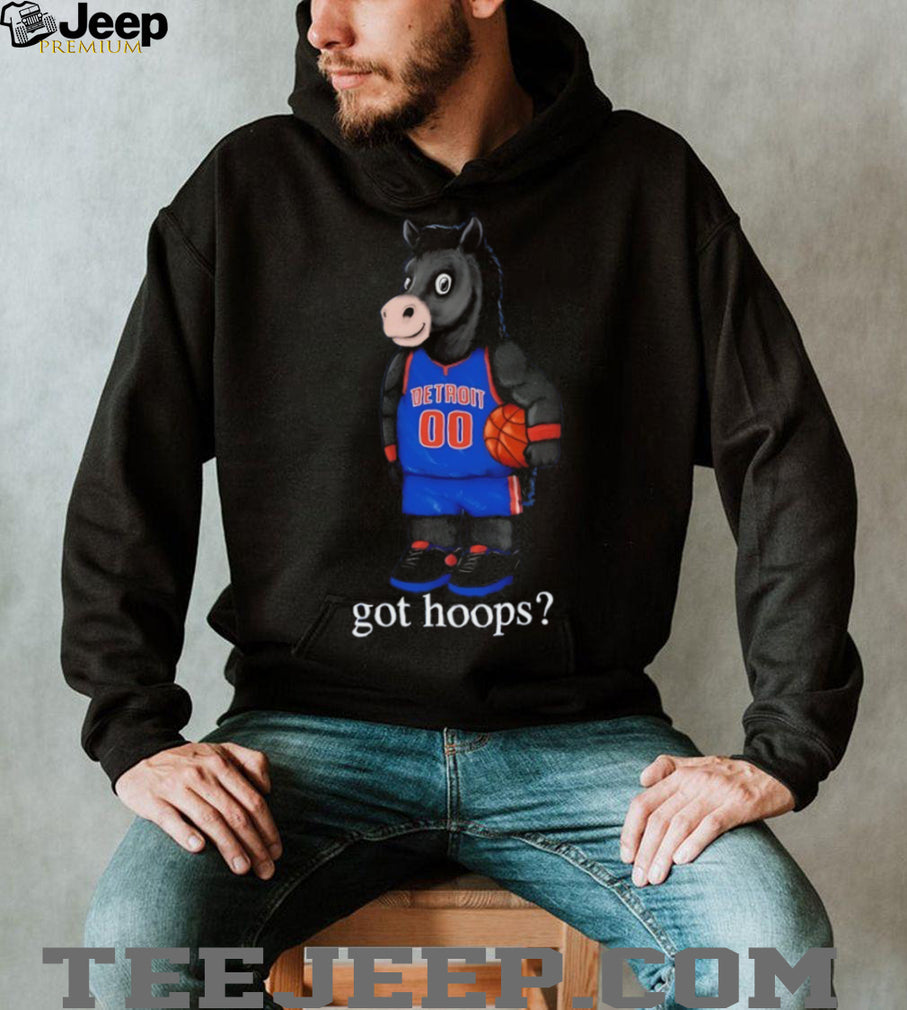 Detroit Basketball Horse Mascot Got Hoops Retro Vintage Style Men Women Fans T Shirt
