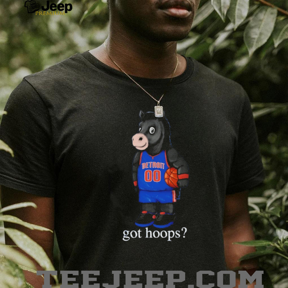 Detroit Basketball Horse Mascot Got Hoops Retro Vintage Style Men Women Fans T Shirt