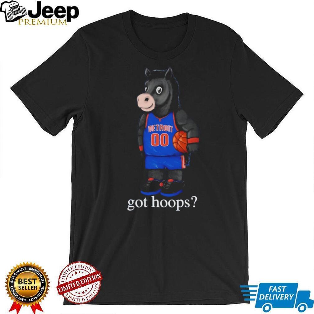 Detroit Basketball Horse Mascot Got Hoops Retro Vintage Style Men Women Fans T Shirt