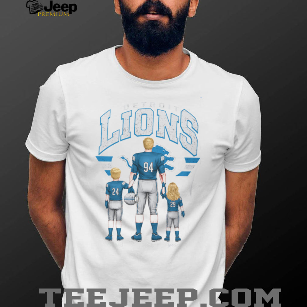 Detroit Lions Best Dad Ever Custom Name And Number Family T Shirt