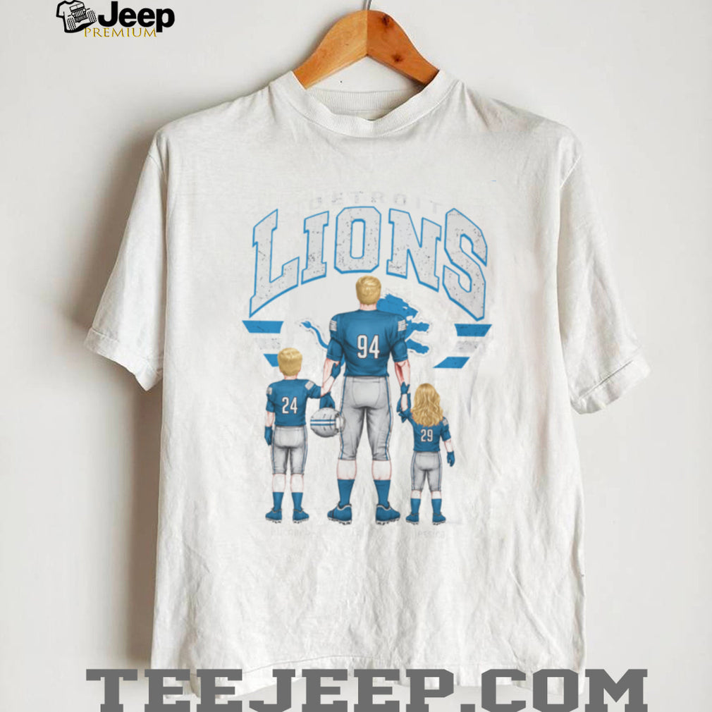 Detroit Lions Best Dad Ever Custom Name And Number Family T Shirt