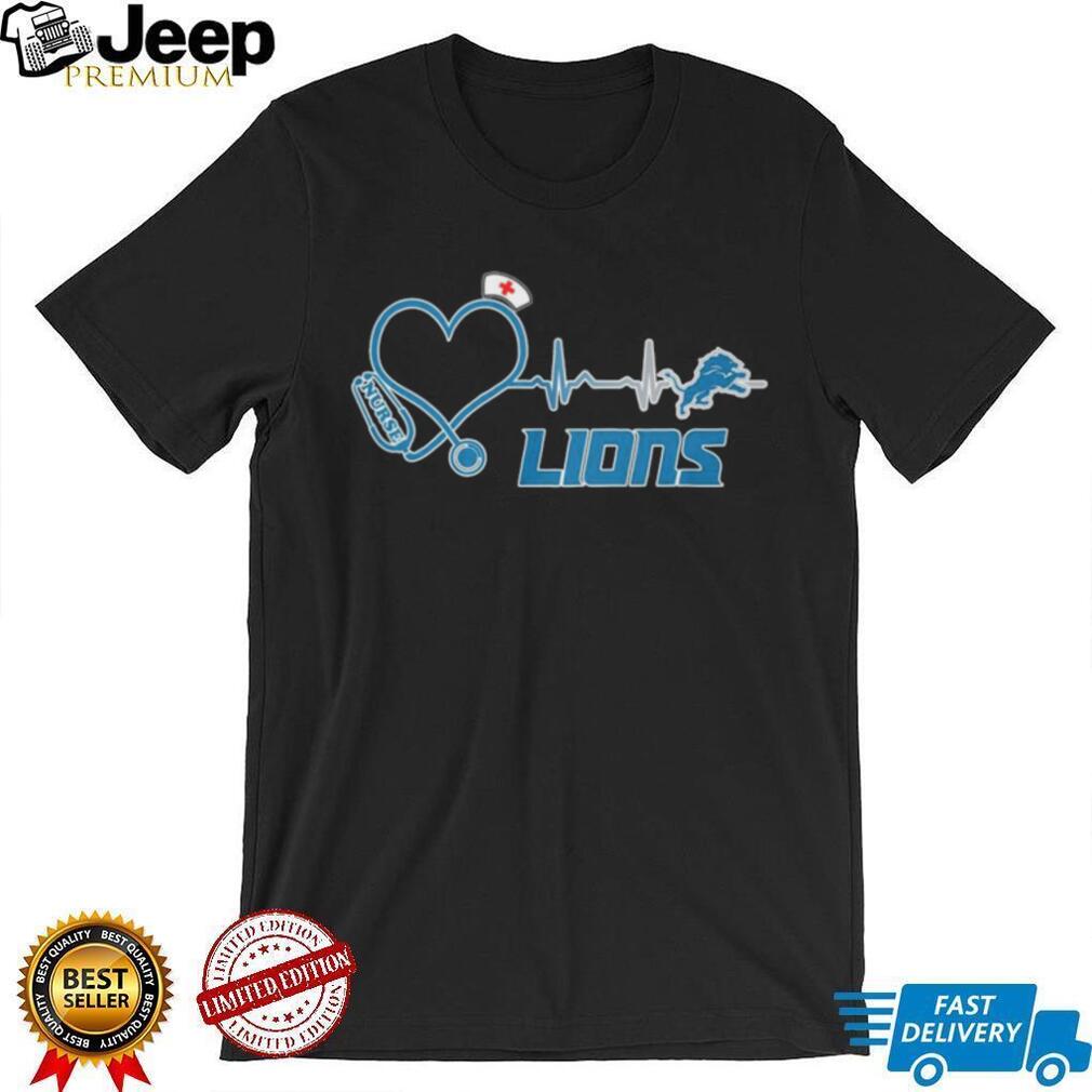 Detroit Lions Nurse Heartbeat Stethoscope T Shirt
