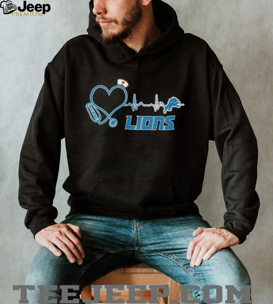 Detroit Lions Nurse Heartbeat Stethoscope T Shirt