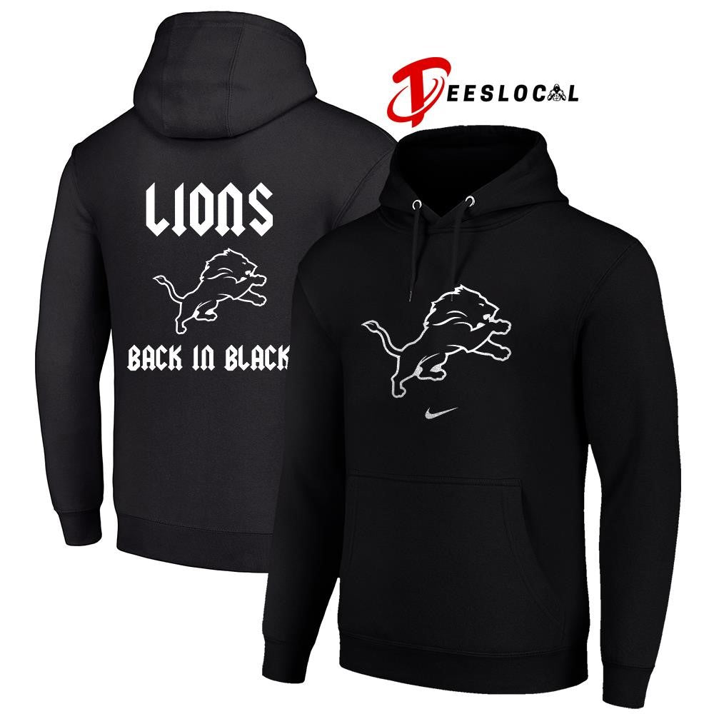 Detroit Lions back in black logo shirt