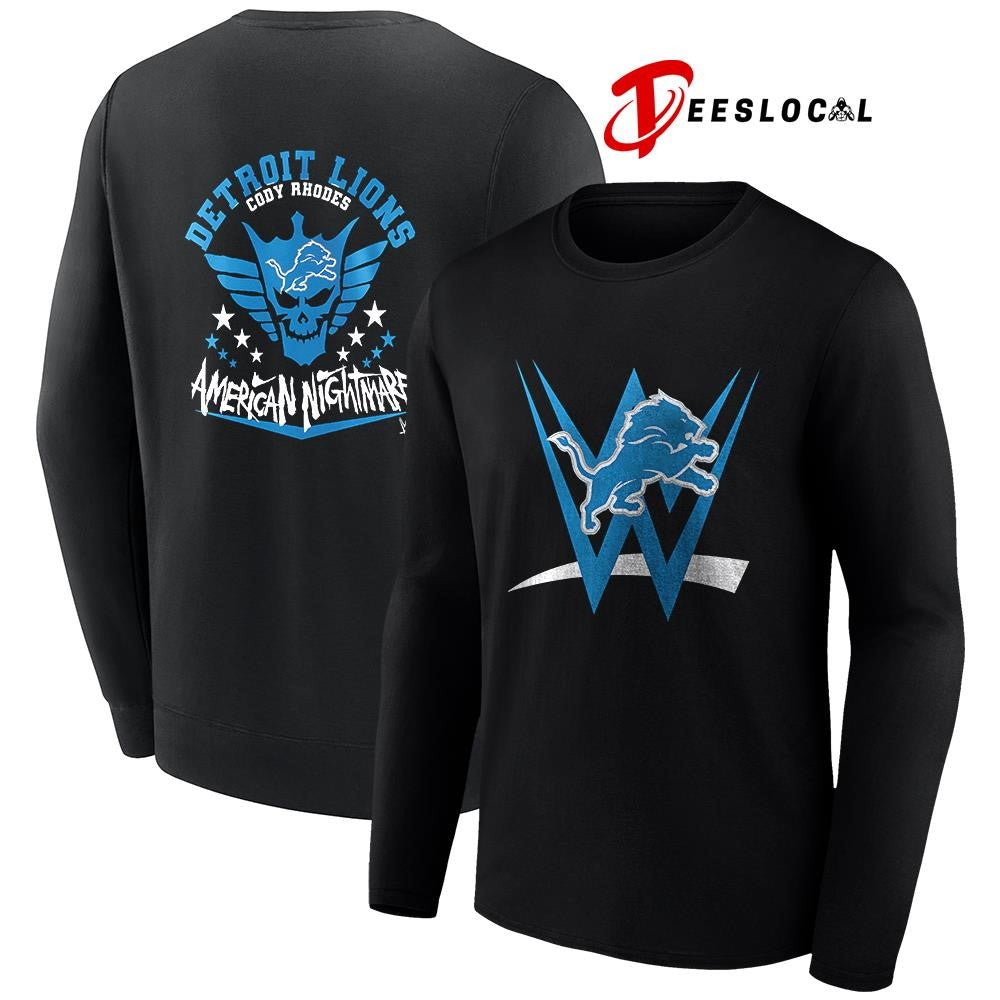 Detroit Lions x Cody Rhones American nightmare logo shirt