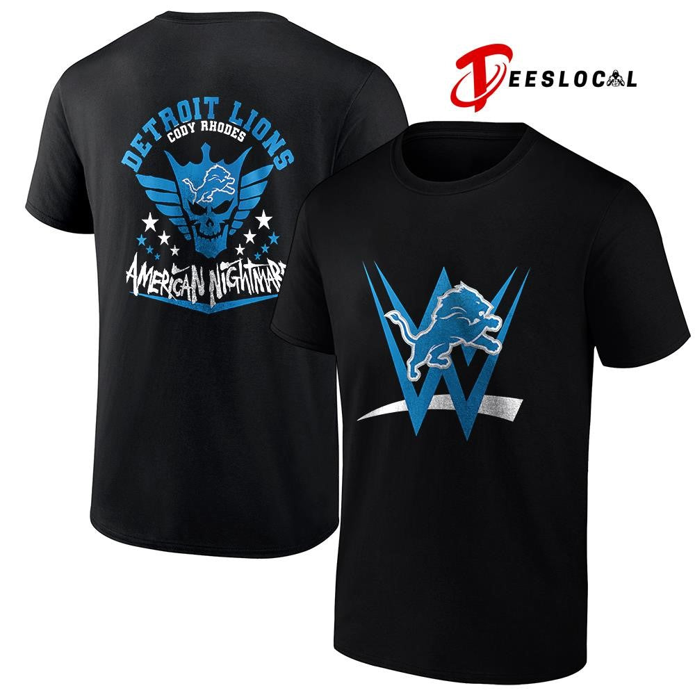 Detroit Lions x Cody Rhones American nightmare logo shirt
