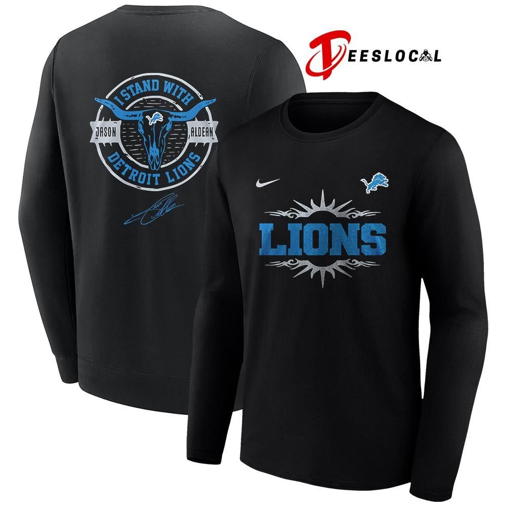 Detroit Lions x Jason Aldean I stand signature logo shirt