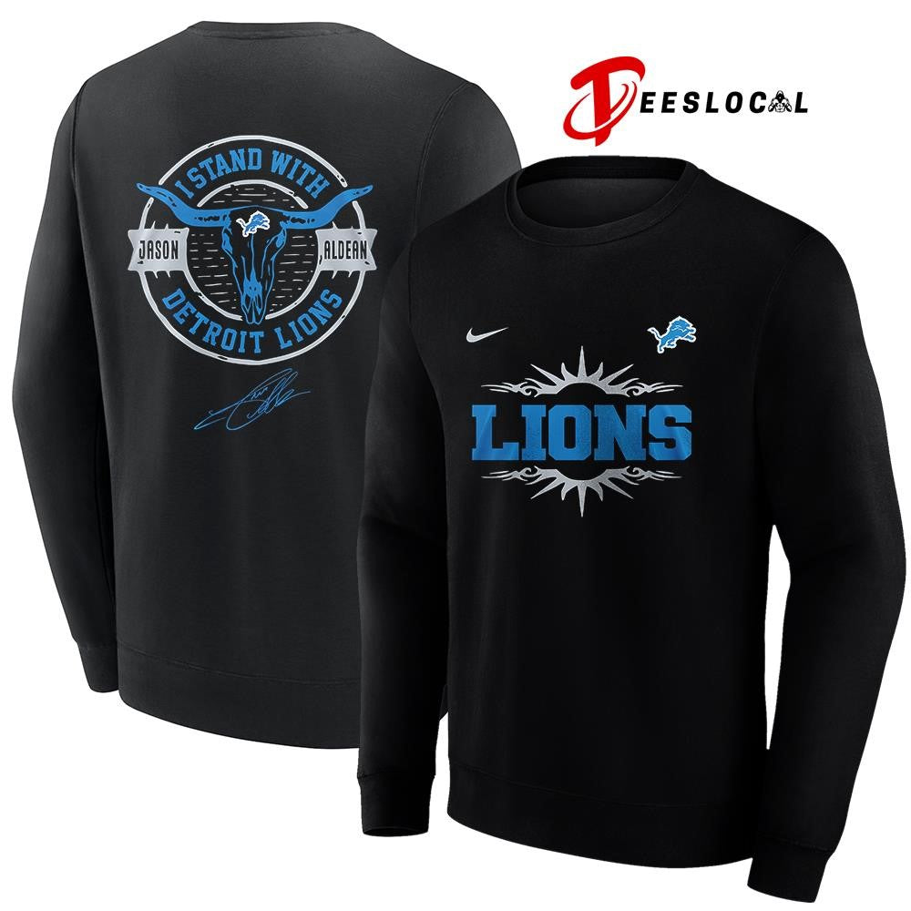 Detroit Lions x Jason Aldean I stand signature logo shirt