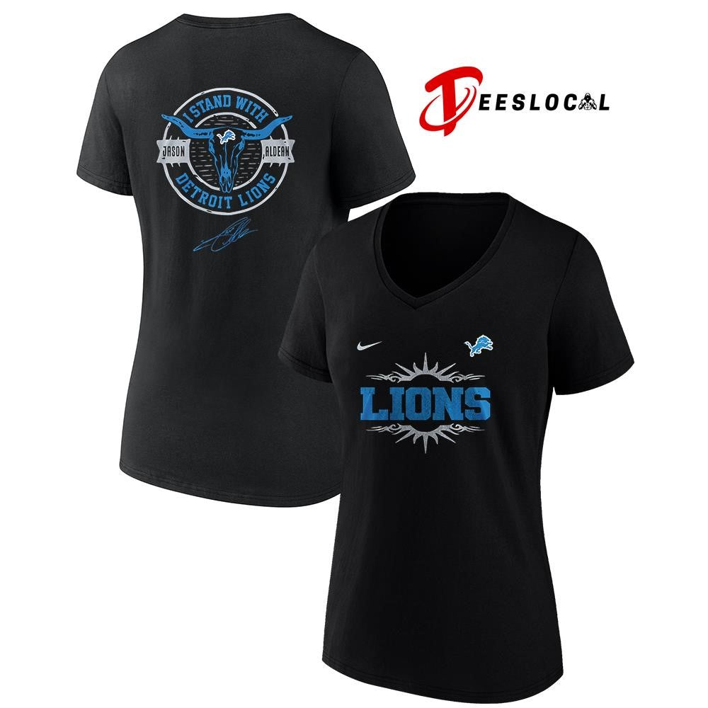 Detroit Lions x Jason Aldean I stand signature logo shirt