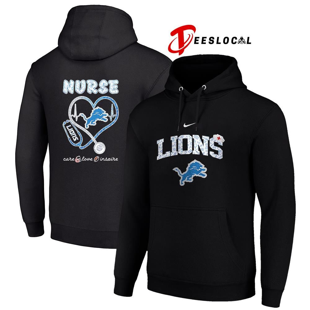 Detroit Lions x Nurse care love inspire logo shirt