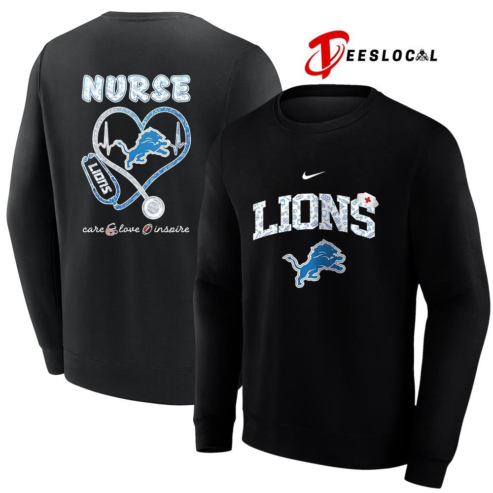 Detroit Lions x Nurse care love inspire logo shirt