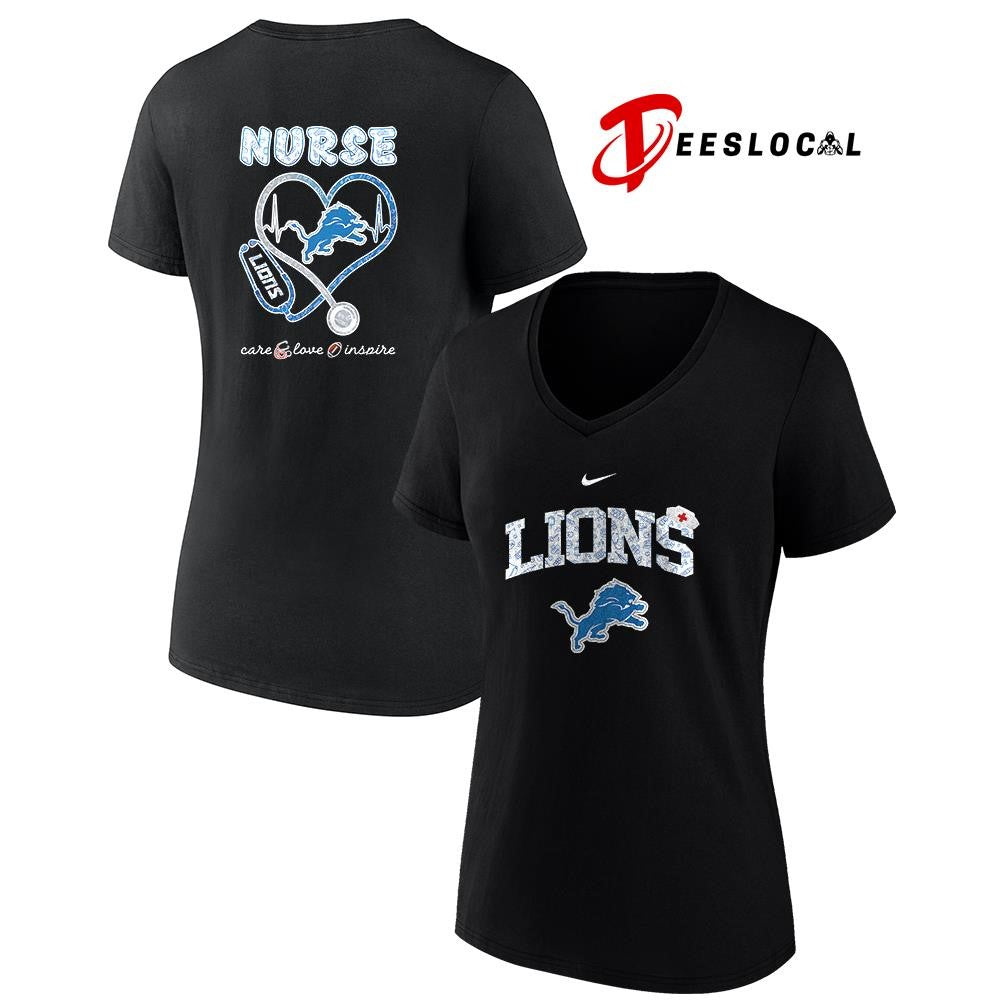 Detroit Lions x Nurse care love inspire logo shirt