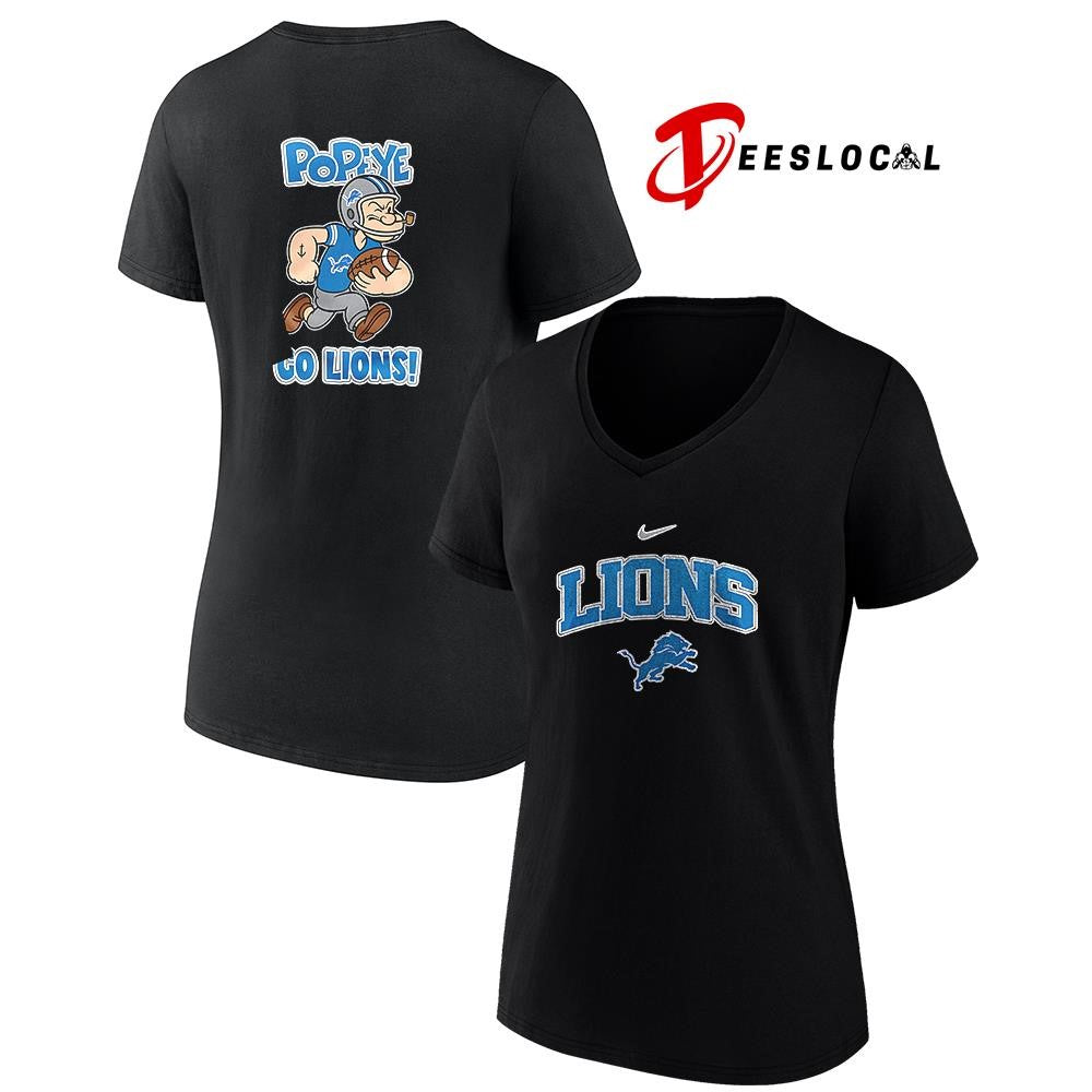 Detroit Lions x Pop eye pose cartoon shirt