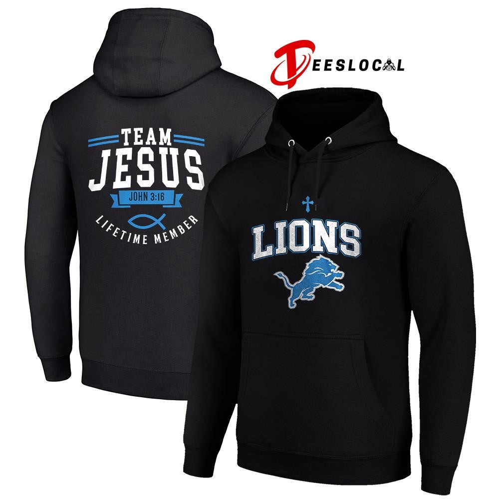 Detroit Lions x team Jesus lifetime member John 3 16 logo shirt