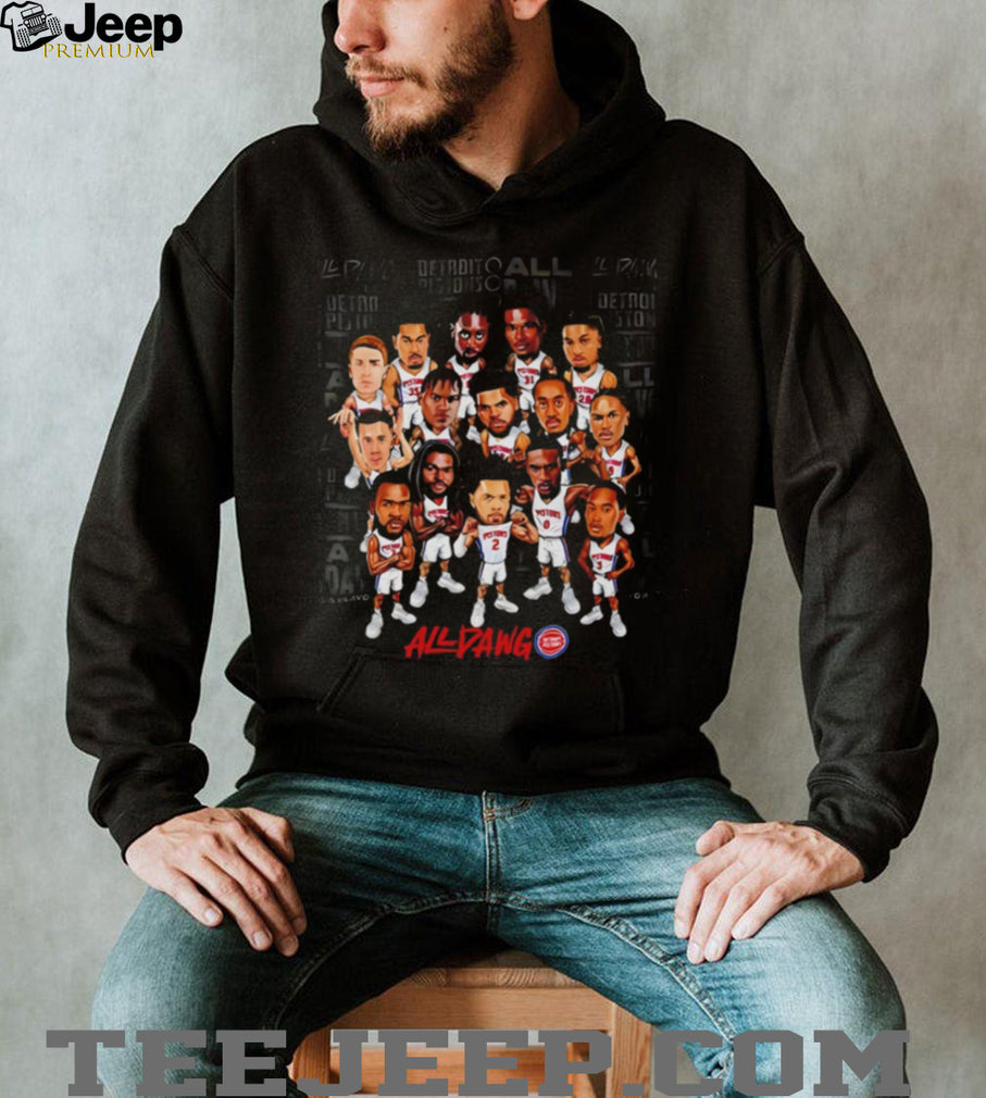Detroit Pistons All Dawg Team Roster Retro Basketball Fans Men Women Vintage T Shirt