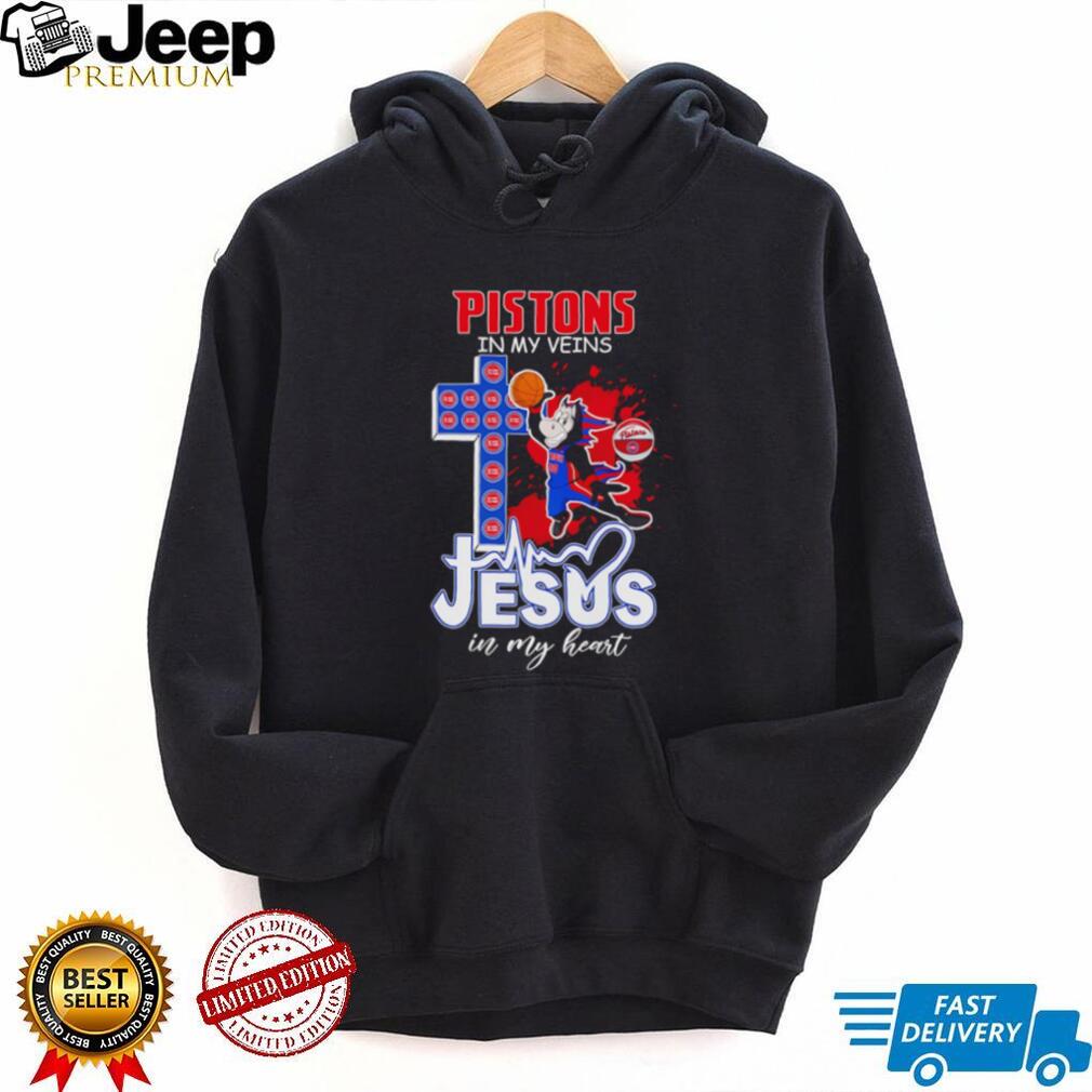 Detroit Pistons Basketball Jesus in My Heart Christian NBA Fan T Shirt