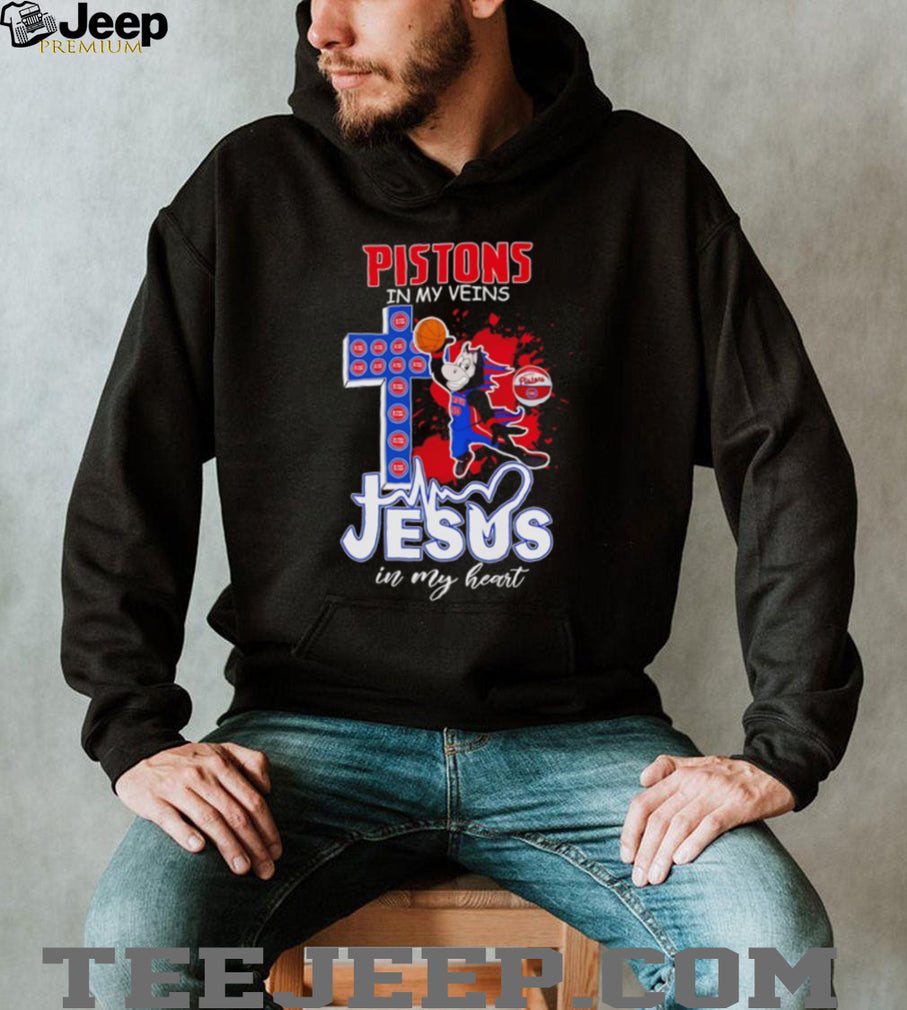 Detroit Pistons Basketball Jesus in My Heart Christian NBA Fan T Shirt