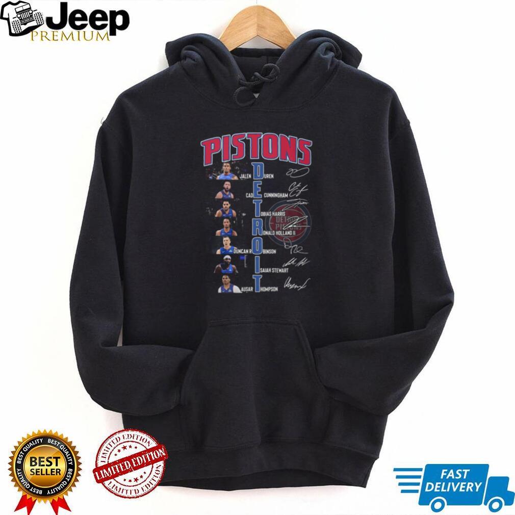 Detroit Pistons NBA Basketball Team Duren Cunningham Harris Robinson Players Signatures T Shirt
