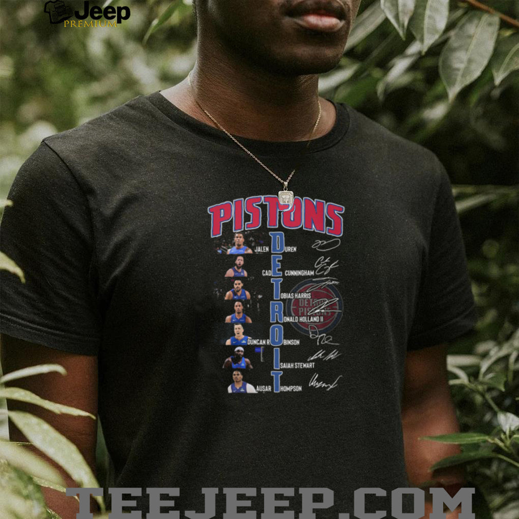 Detroit Pistons NBA Basketball Team Duren Cunningham Harris Robinson Players Signatures T Shirt