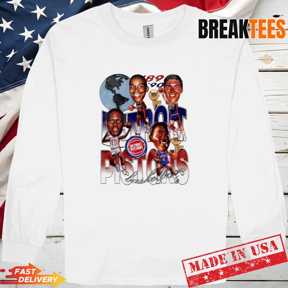 Detroit Pistons NBA Champions 1989 1990 retro t-shirt