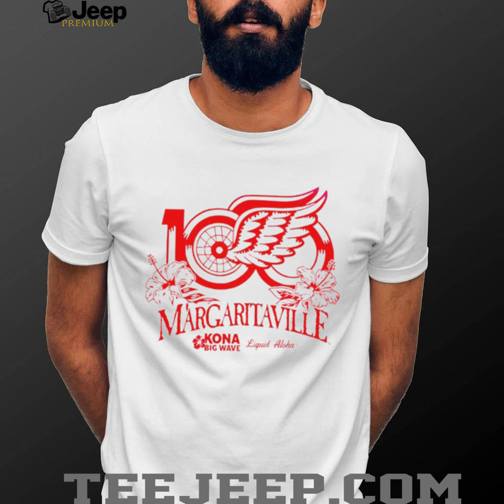 Detroit Red Wings x Margaritaville Kona Big Wave Liquid Aloha Shirt