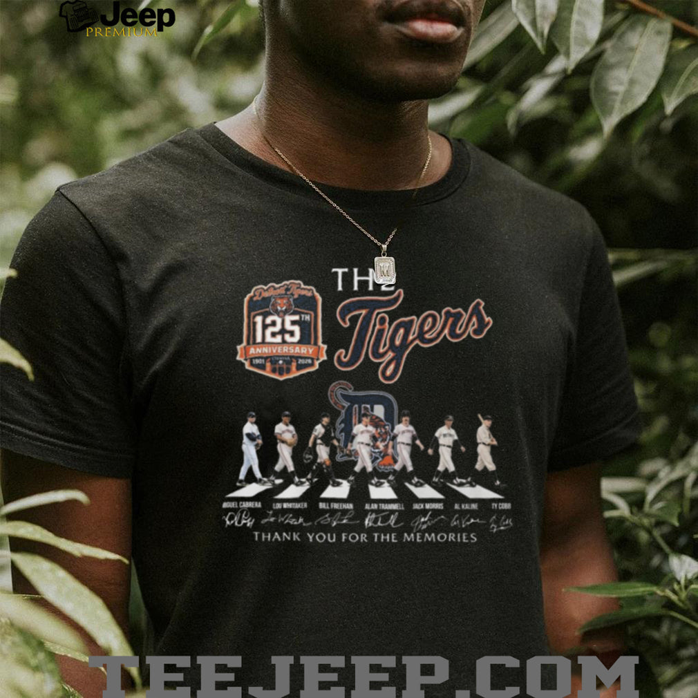 Detroit Tigers 125th Anniversary 1901 2026 Legends Abbey Road Signatures T Shirt