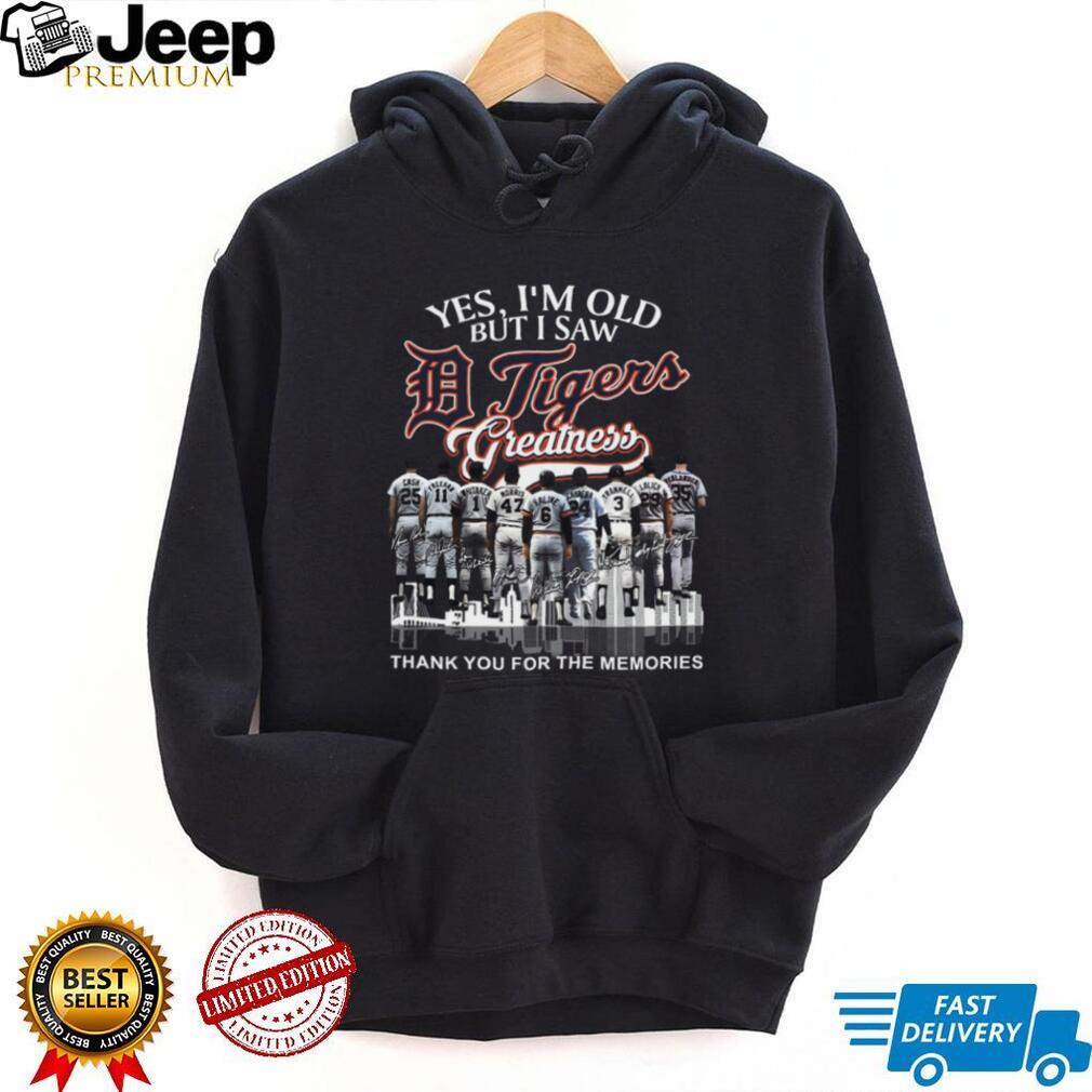 Detroit Tigers Greatness Legends Signature Skyline Baseball Fan T Shirt