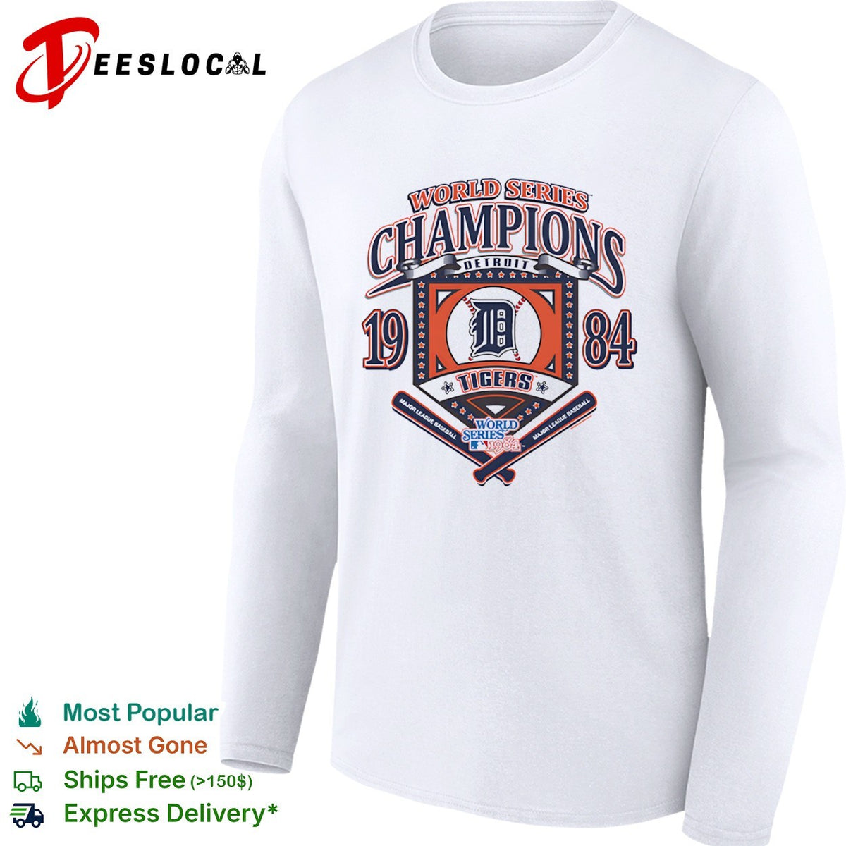 Detroit Tigers Major League Baseball bats World Series champions 1984 shirt