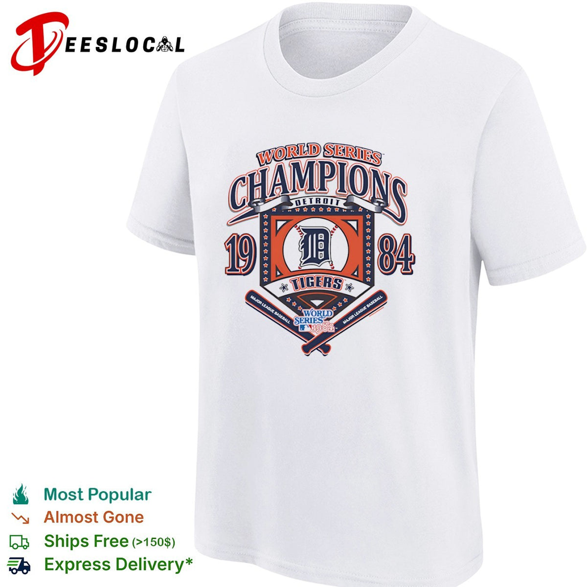 Detroit Tigers Major League Baseball bats World Series champions 1984 shirt