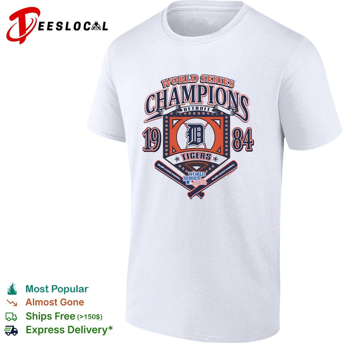 Detroit Tigers Major League Baseball bats World Series champions 1984 shirt