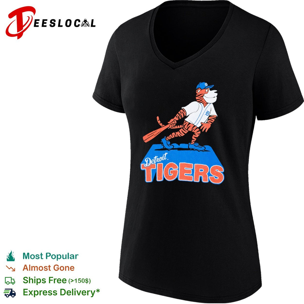 Detroit Tigers Mascot Logo Baseball Sport MLB League Shirt