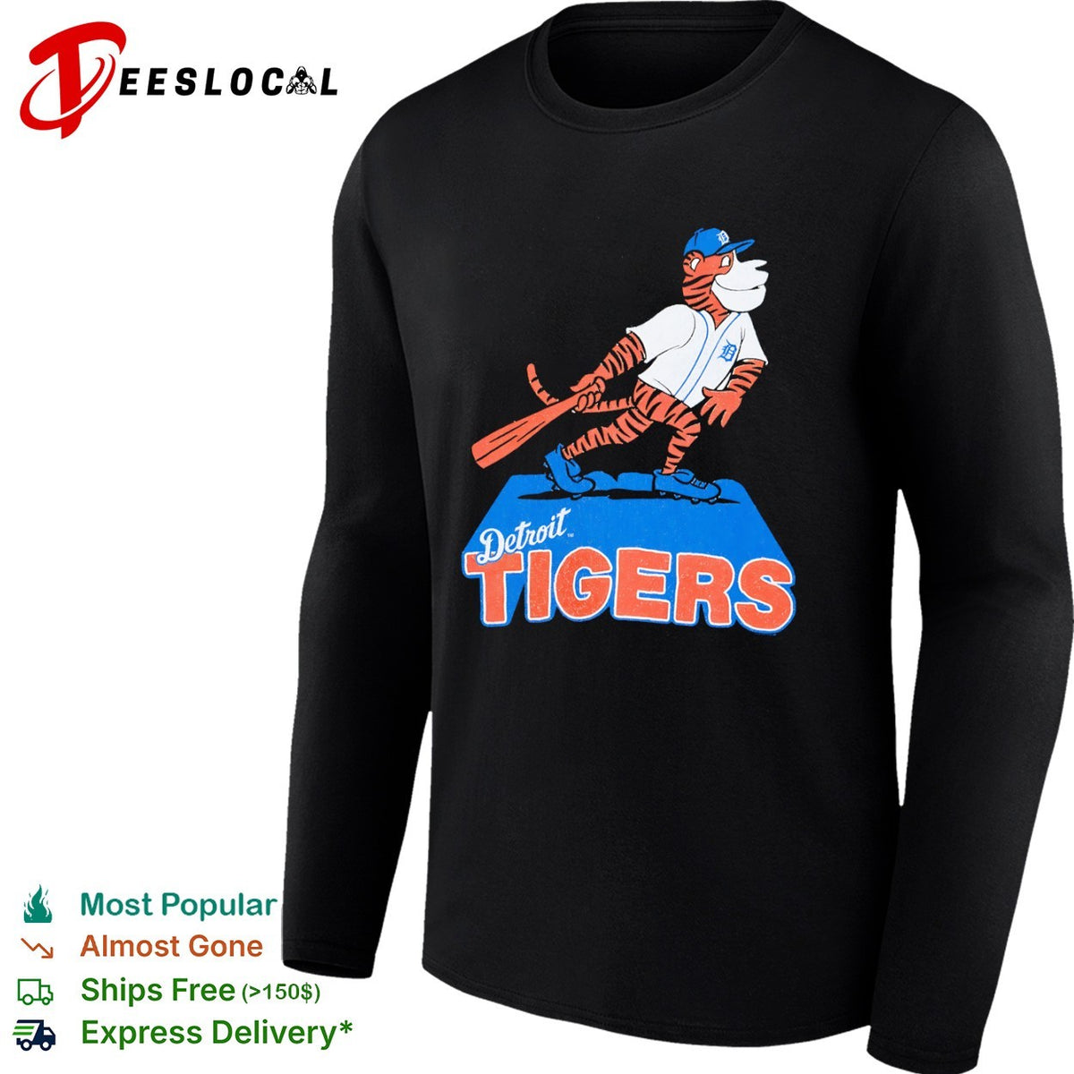 Detroit Tigers Mascot Logo Baseball Sport MLB League Shirt