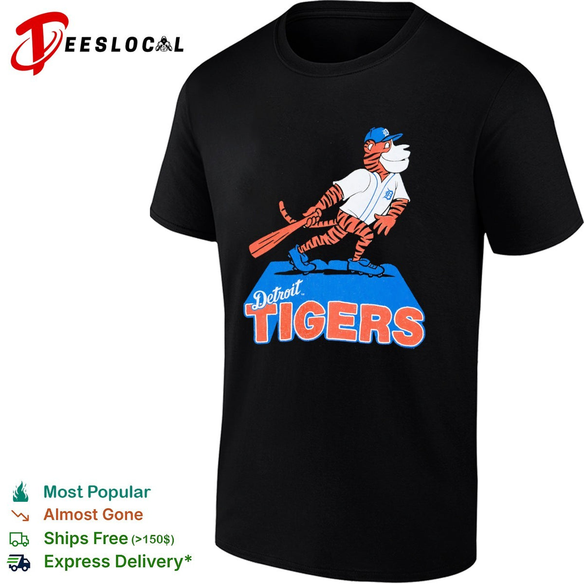 Detroit Tigers Mascot Logo Baseball Sport MLB League Shirt