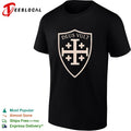 Deus Vult Jerusalem Cross Shield Medieval Crusader Symbol Knights Templar shirt