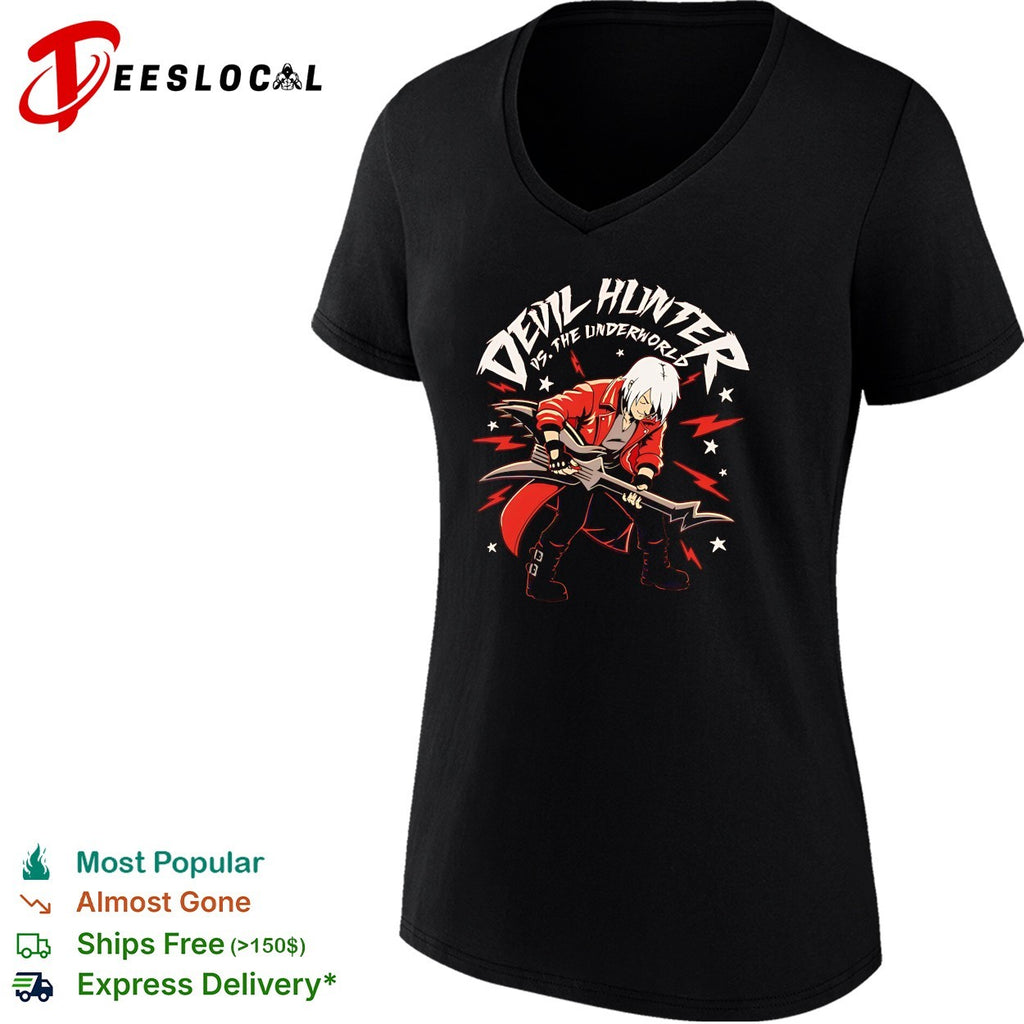 Devil Hunter Music Guitar Dante from Devil May Cry in the style of Scott Pilgrim vs The World shirt