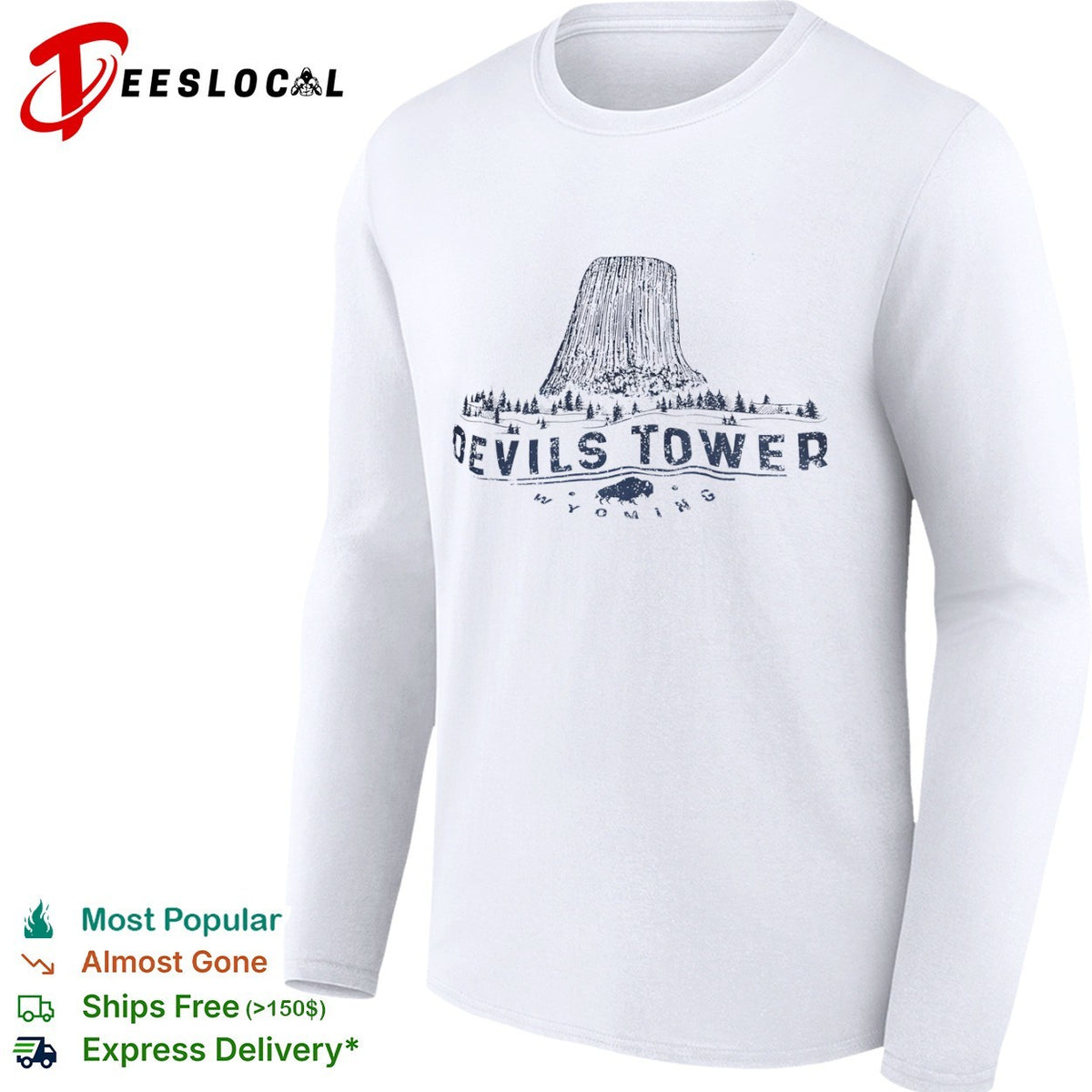 Devils Tower Wyoming National Monument Bison Nature Outdoors Landscape shirt