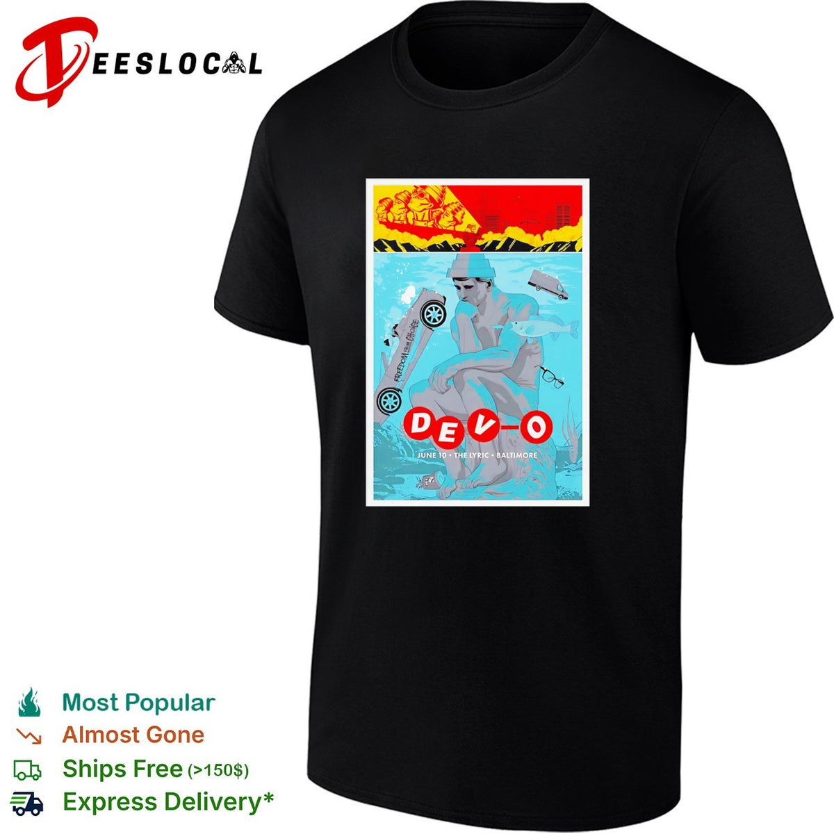 Devo June The Lyric Baltimore concert poster art shirt