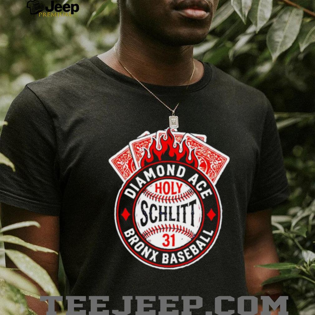 Diamond Ace Schlitt 31 Bronx Baseball Flaming Cards Shirt