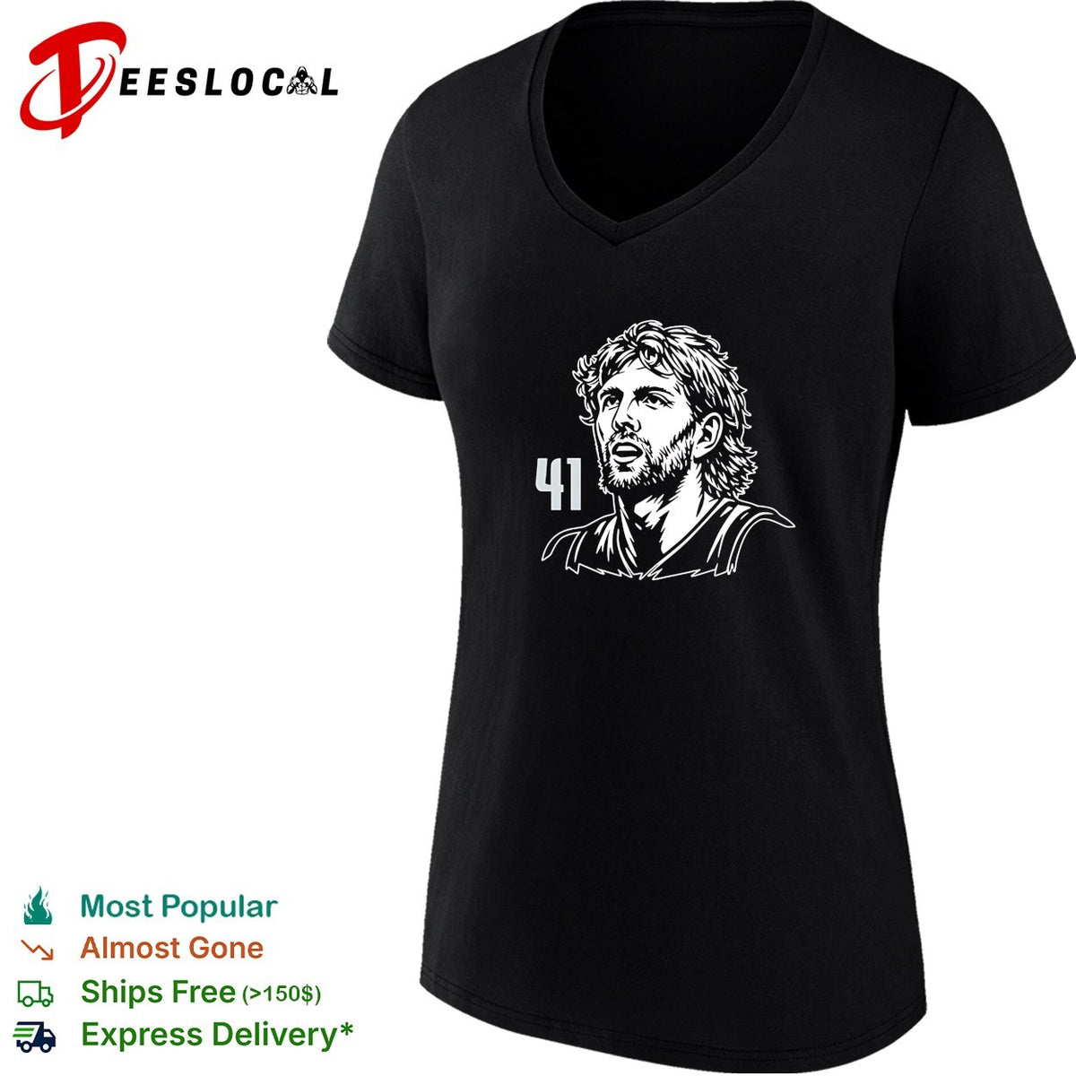 Dirk Nowitzki 41 Dallas Mavericks NBA Hall of Famer shirt