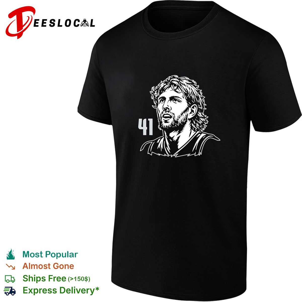 Dirk Nowitzki 41 Dallas Mavericks NBA Hall of Famer shirt